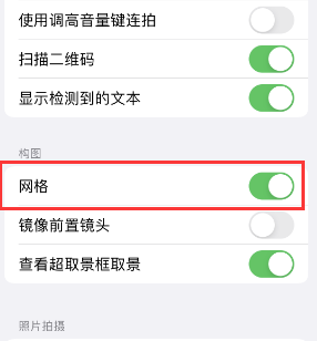 南县苹果手机维修网点分享iPhone如何开启九宫格构图功能